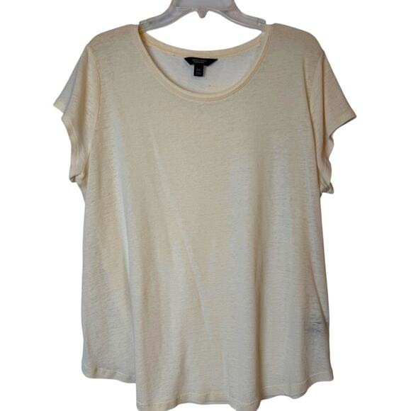 Simply Vera Linen Blend Knit Short Sleeve Top Size XXL - Picture 2 of 7